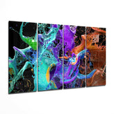 Mixing the Colors 4 Pieces Mega Glass Wall Art (59"x36") | Insigne Art Design.